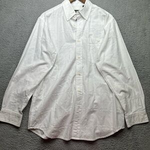Orvis Windowpane button down shirt white Sz medium